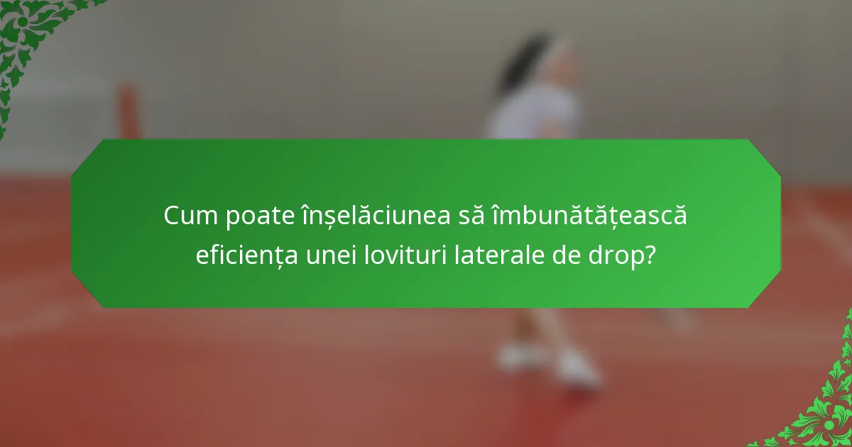 Cum poate înșelăciunea să îmbunătățească eficiența unei lovituri laterale de drop?