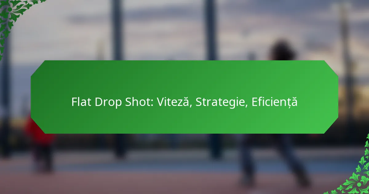 Flat Drop Shot: Viteză, Strategie, Eficiență