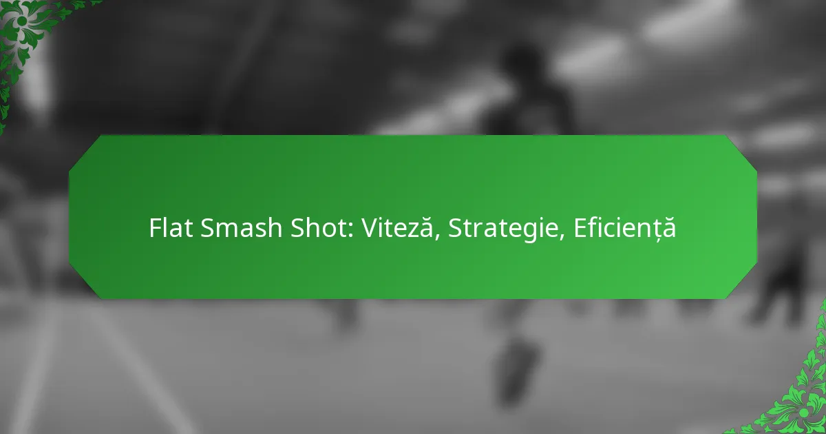 Flat Smash Shot: Viteză, Strategie, Eficiență