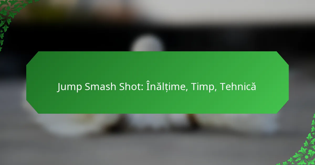 Jump Smash Shot: Înălțime, Timp, Tehnică