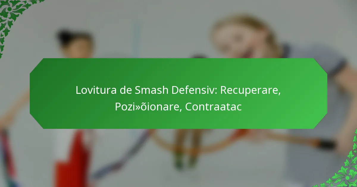 Lovitura de Smash Defensiv: Recuperare, Poziționare, Contraatac